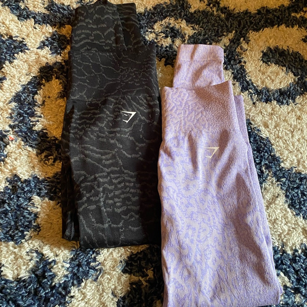 Gymshark Black and Purple Leggings for Active Comfort